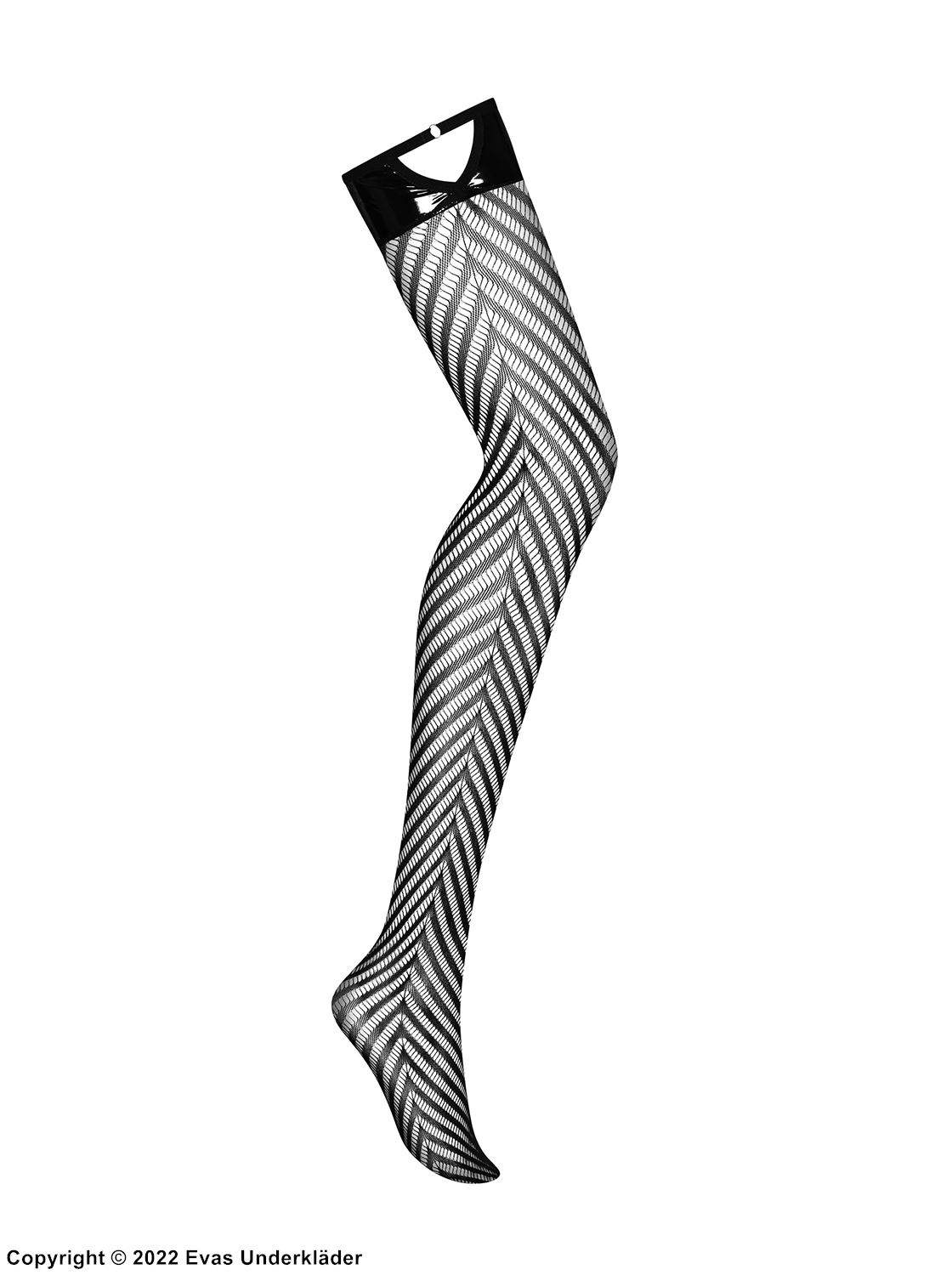 Exklusive Stockings, Kunstleder, ausgeschnitten, Chevron-Muster